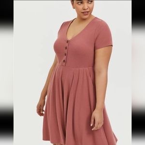 Torrid ribbed skater dress